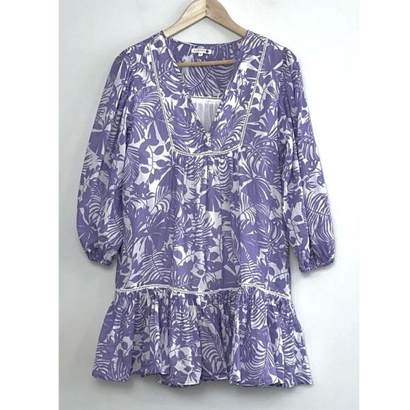 SUNDRY Palm Beach Ruffle Dress in Bright Orchid - Picture 6 of 13